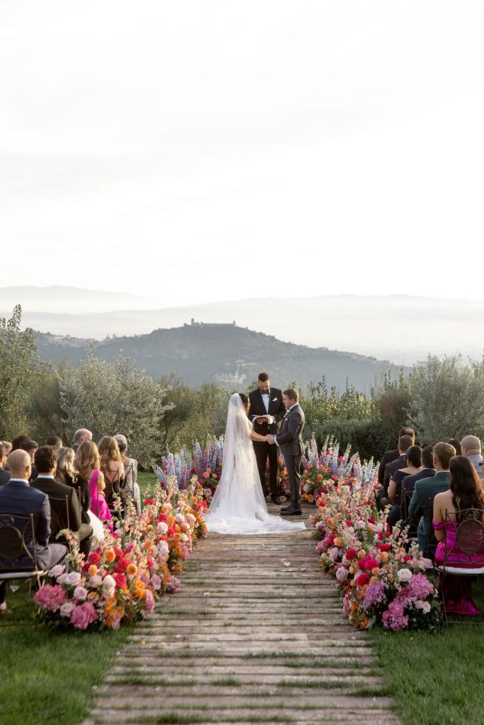 Jennifer and Wills blessing in Assisi, central Italy